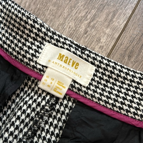 Anthropologie Maeve wide leg black & white trousers 8 - Picture 3 of 5